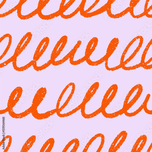 Abstract scribble pattern design. Seamless repeating print, endless texture with hand-drawn doodles, squiggles, organic shape in modern handwriting style. Drawn vector illustration for fabric