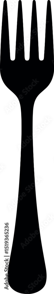 Obraz premium Fork vector black silhouette print design