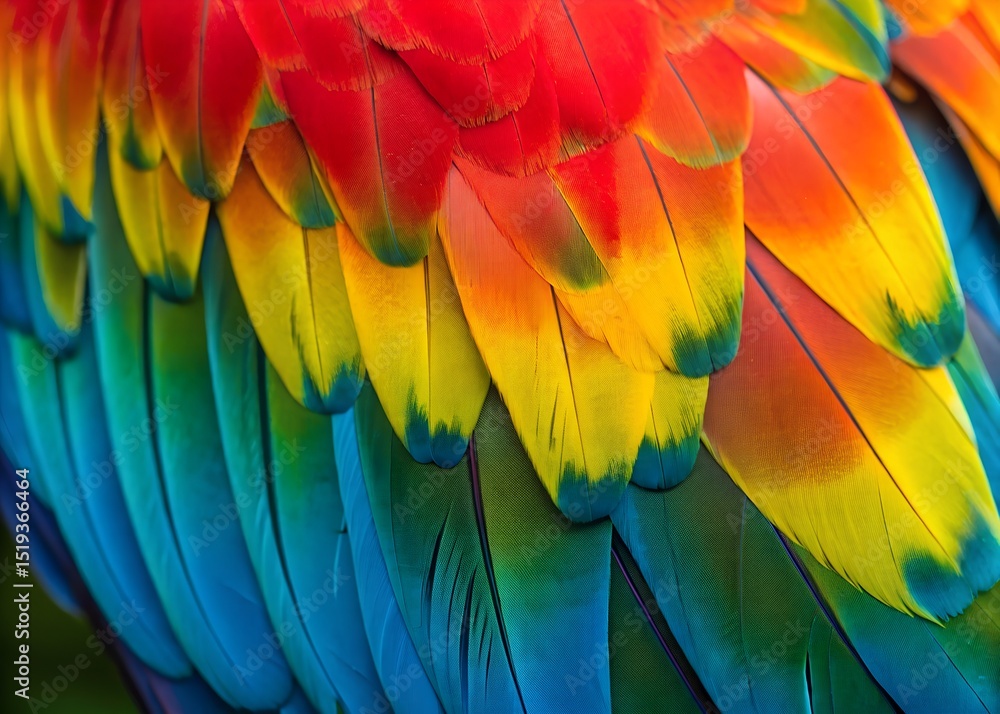 Obraz premium Close-Up of Vibrant Rainbow Parrot Feathers