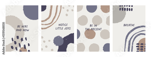Abstract shapes, modern style card design. Doodle scribble poster backgrounds...