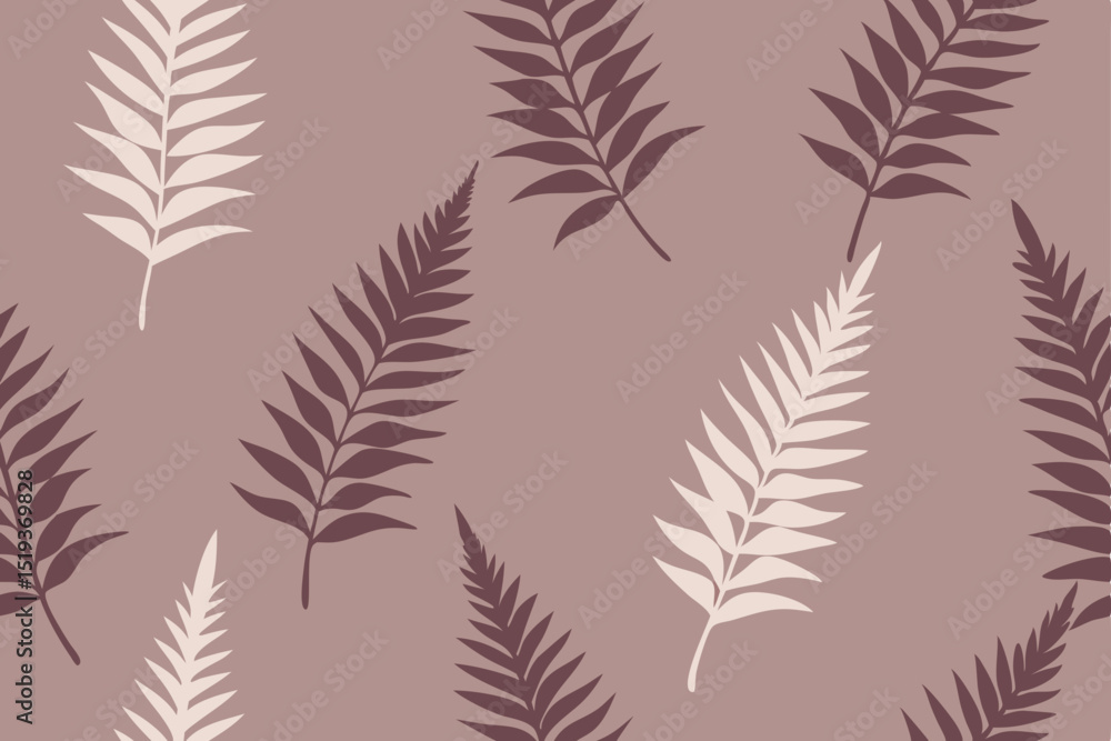 dusty mauve and taupe fern illustration dusty mauve and taupe fern illustration