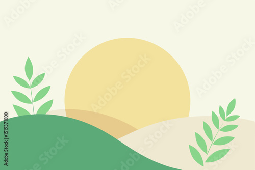   warm ivory and faded green minimalist nature 