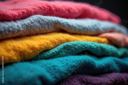 Close-up of meticulously cared-for articles of clothing, neatly folded , articles, textile