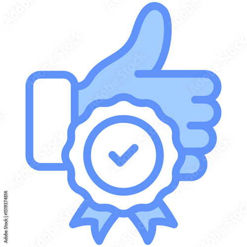Quality Icon Outline Blue