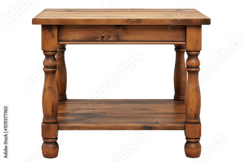 A wooden end table isolated