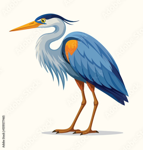 Herons vector illustration. heron with white.

