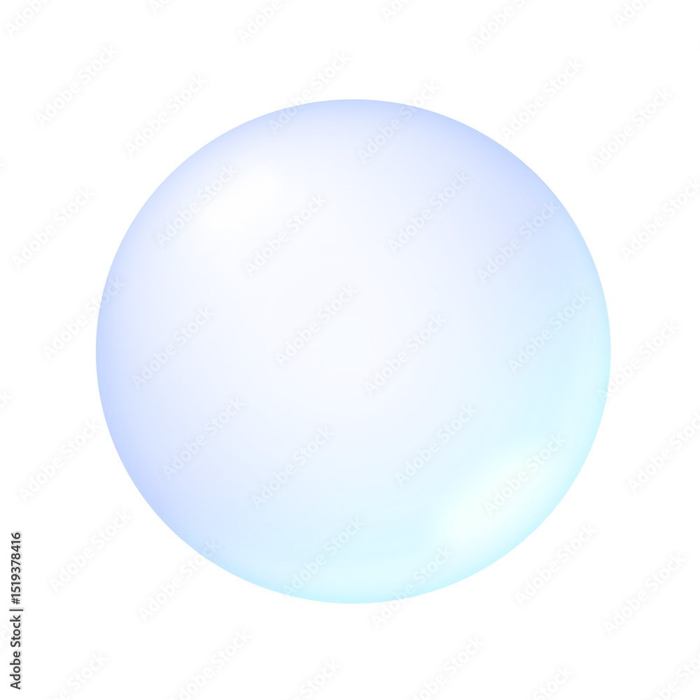 Realistic translucent soap bubble with soft blue gradient, ideal for overlays, designs, or cleaning and freshness concepts.. Realistic translucent soap bubble with soft blue gradient, ideal for overlays, designs, or cleaning and freshness concepts..
