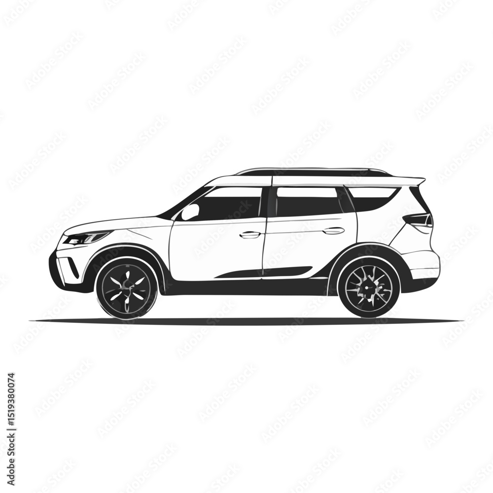 Sleek SUV Side Profile Vehicle Silhouette Symbol Icon Minimalist Vehicle Illustration Sleek SUV Side Profile Vehicle Silhouette Symbol Icon Minimalist Vehicle Illustration