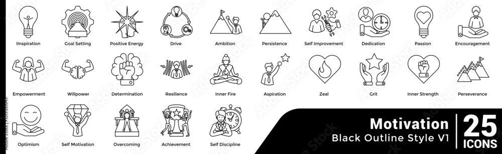 Fototapeta premium Motivation Motivation Bundle H25 V01