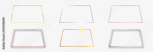 Set of six trapezoid shape frames