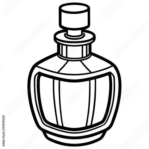 Minimalist Perfume Bottle Vector on White Background