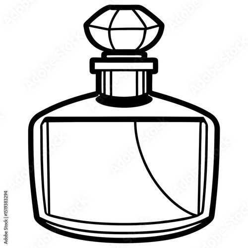 Minimalist Perfume Bottle Vector on White Background
