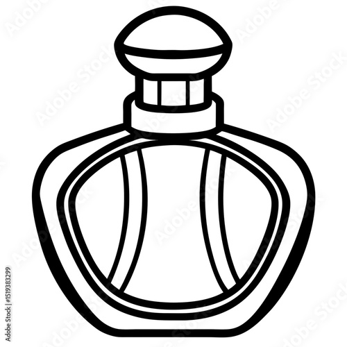 Minimalist Perfume Bottle Vector on White Background