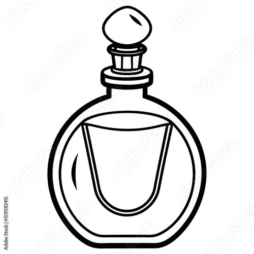 Minimalist Perfume Bottle Vector on White Background