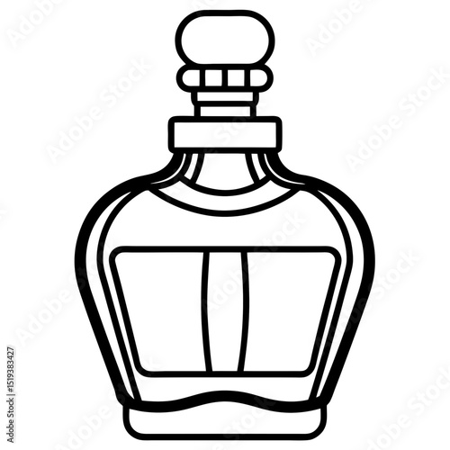 Minimalist Perfume Bottle Vector on White Background