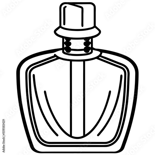 Minimalist Perfume Bottle Vector on White Background