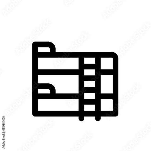 bunk bed isolated on white line icon