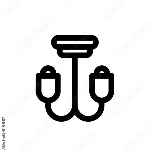 livingroom lamp decoration line icon