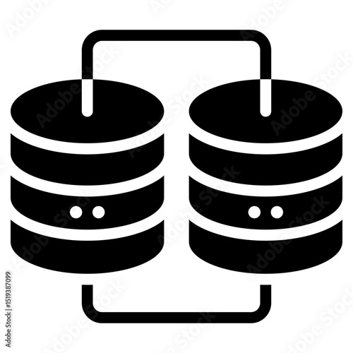 Big Data Icon Black Solid