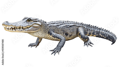 Crocodile aligator caiman reptile vector illustration isolated on a white background