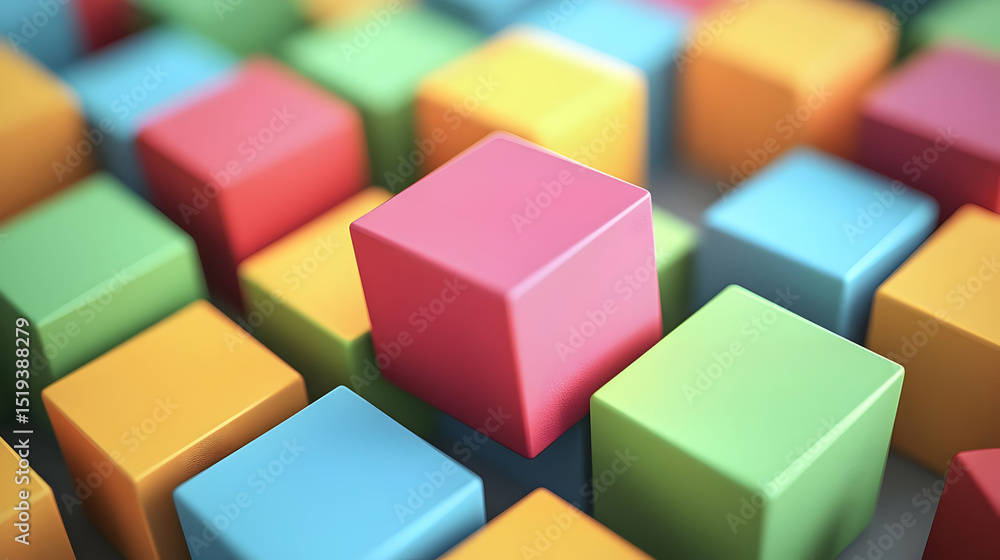 Obraz premium Abstract Colorful Geometric Cube Pattern