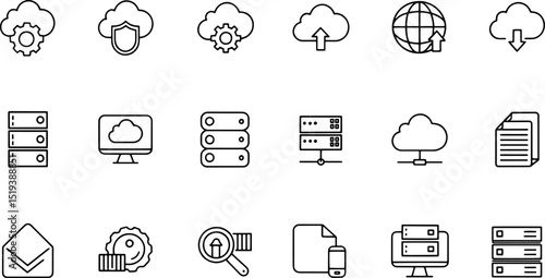 collection of data related editable stroke icons  .eps