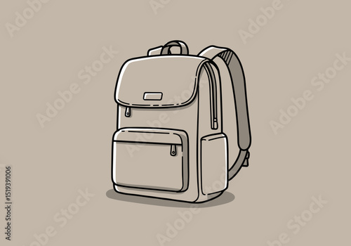 Modern backpack design in minimalist style with neutral colors  