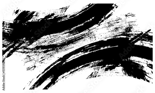 Abstract banner with bold curved paint smears, thick brush strokes, grunge texture, irregular lines, vector illustration, punk style design, artistic brush textures, creative background.