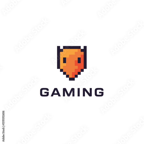 Pixelated Fox Head Gaming Logo for Esports and Streaming Channels