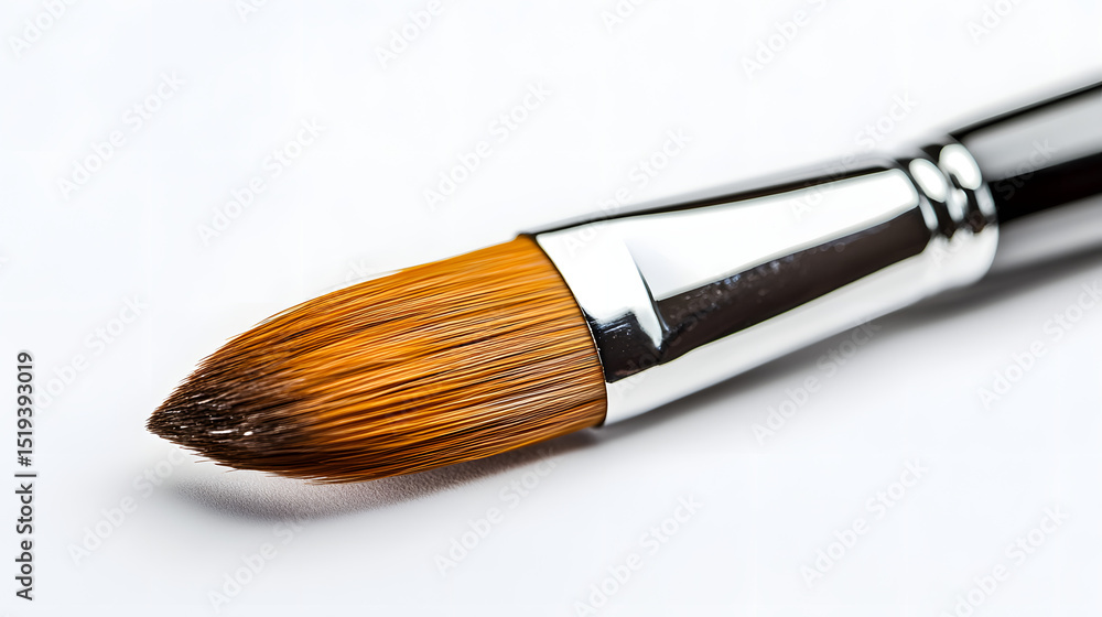 Paint brush with clean tip on white background Paint brush with clean tip on white background