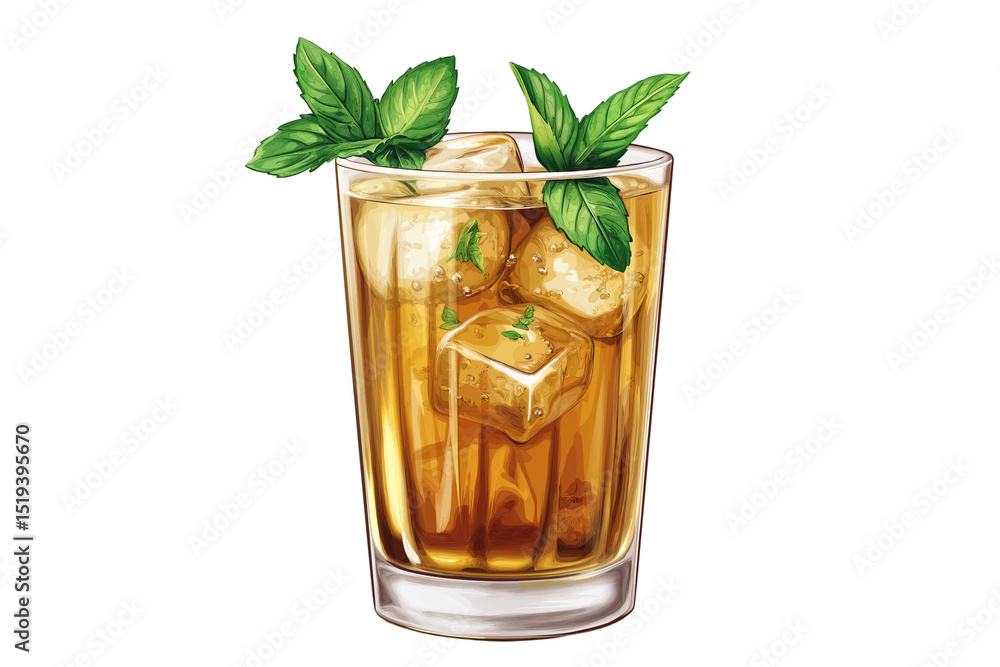 Mint Julep isolated on white background Mint Julep isolated on white background