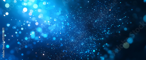 Blue digital technology background with circuit board and glowing dots on a dark blue banner for web design, mobile app, or presentation about future technological devices.