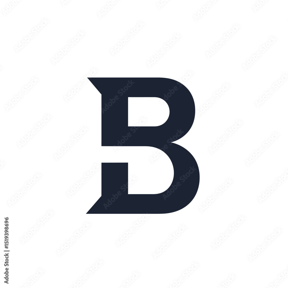 Bold Letter B Logo Design in Dark Blue on White Background Bold Letter B Logo Design in Dark Blue on White Background