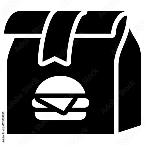 Food Bag Icon Black Solid