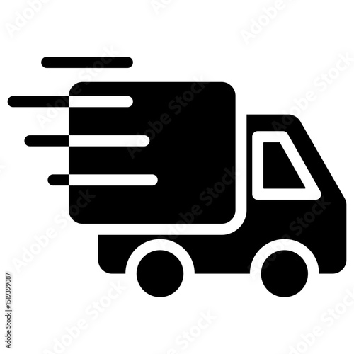 Delivery Van Icon Black Solid