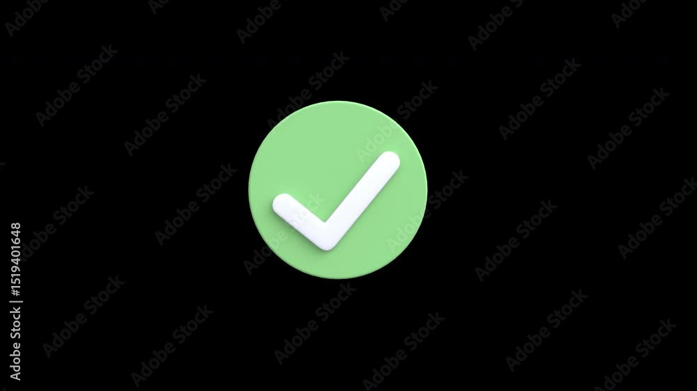 3D green checkmark icon success, confirmation, approval, completion, validation, and positive action with Alpha Channel 3D green checkmark icon success, confirmation, approval, completion, validation, and positive action with Alpha Channel