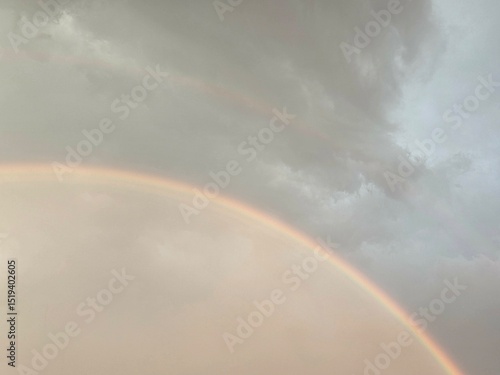Double Rainbow over Saitama City after Rain
