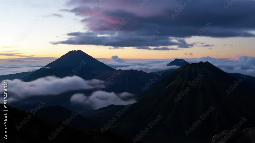 Majestic volcanic sunrise cloudscape breathtaking scenery Majestic volcanic sunrise cloudscape breathtaking scenery