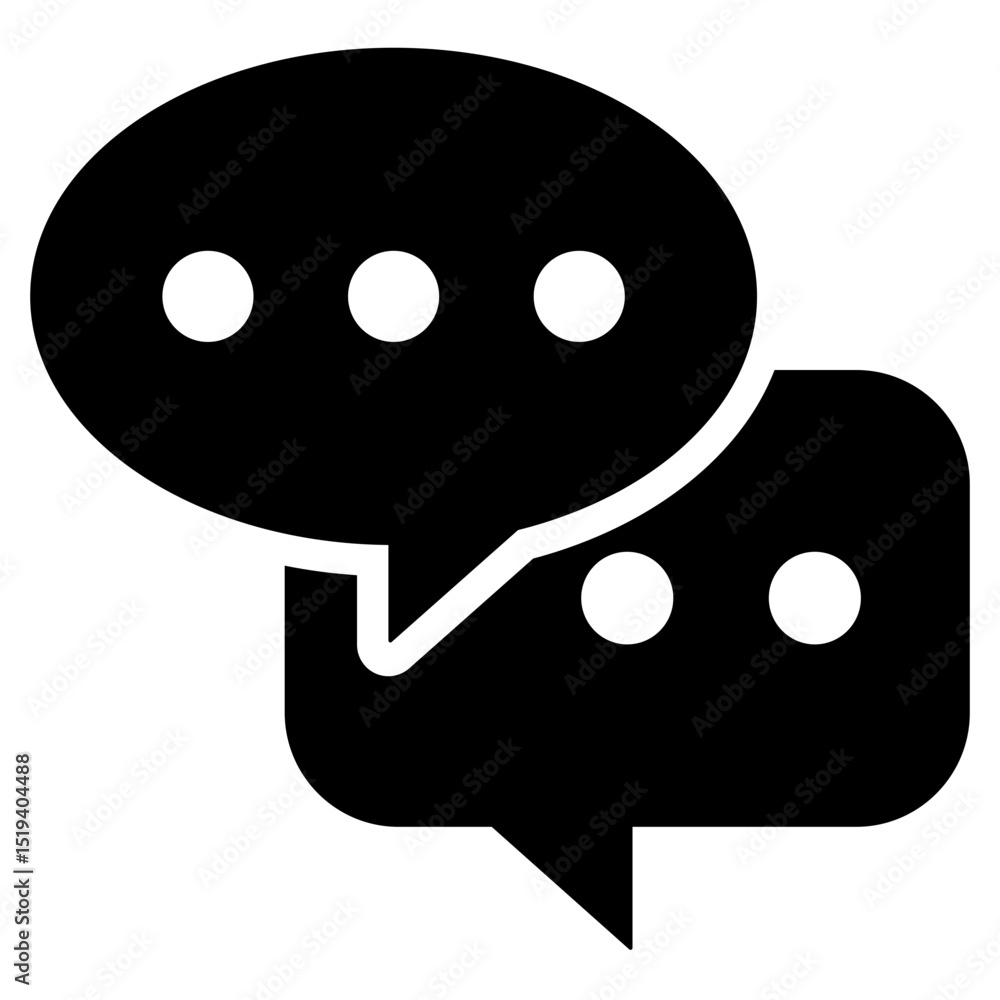 Fototapeta premium Chat Icon Black Solid