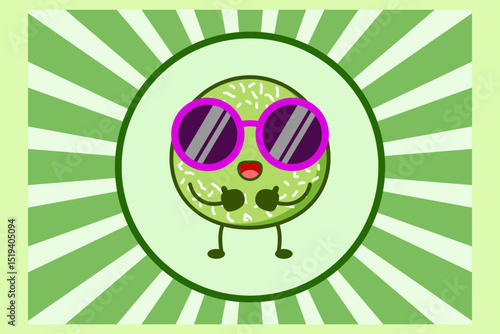 Cute cartoon klepon. Indonesia traditional dessert. Illustration vector design. EPS 10