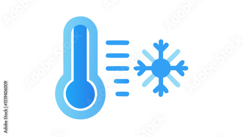 Temperature scale indicating low readings with a snowflake symbol representing cold weather conditions