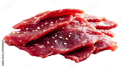 Raw Korean bulgogi beef slices, thin marinated cut