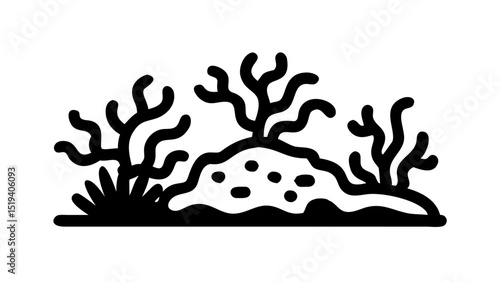 Colorful coral reef with various plants and sea life flourishing in a vibrant underwater environment