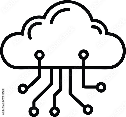 Cloud computing technology vector illustration for server hosting and network solutions design needs