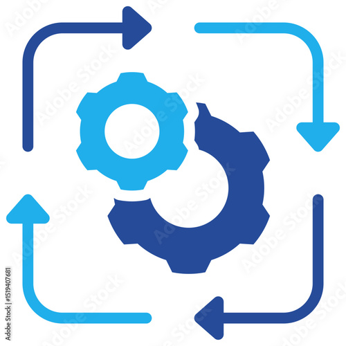 Process Flow Icon Dual Tone Color