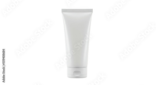 Blank white cosmetic tube mockup isolated on transparent background