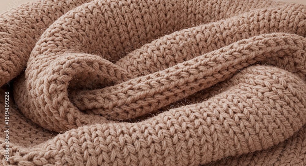 Fototapeta premium Close-up of snake skin texture resembling a brown knitted wool pattern