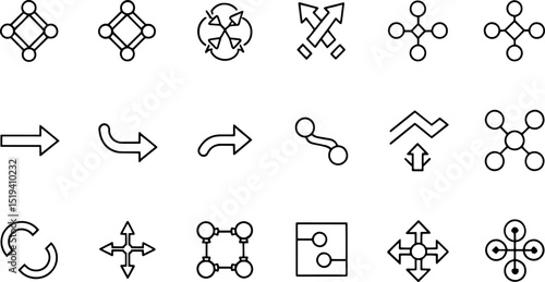 connection line icon set .eps