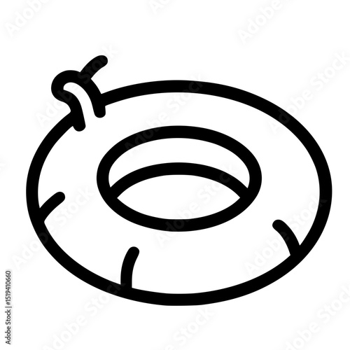 Inflatable Pool Ring Icon – Minimalist Swimming Float Vector Illustration