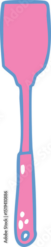 Flat Pink Baking Spatula